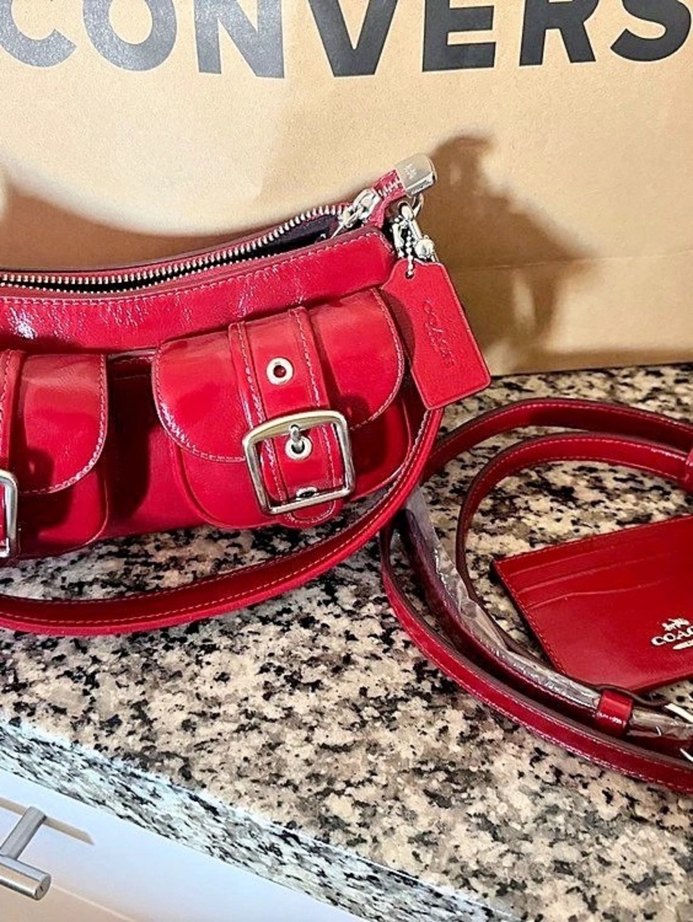 Coach glazed leather Ashton